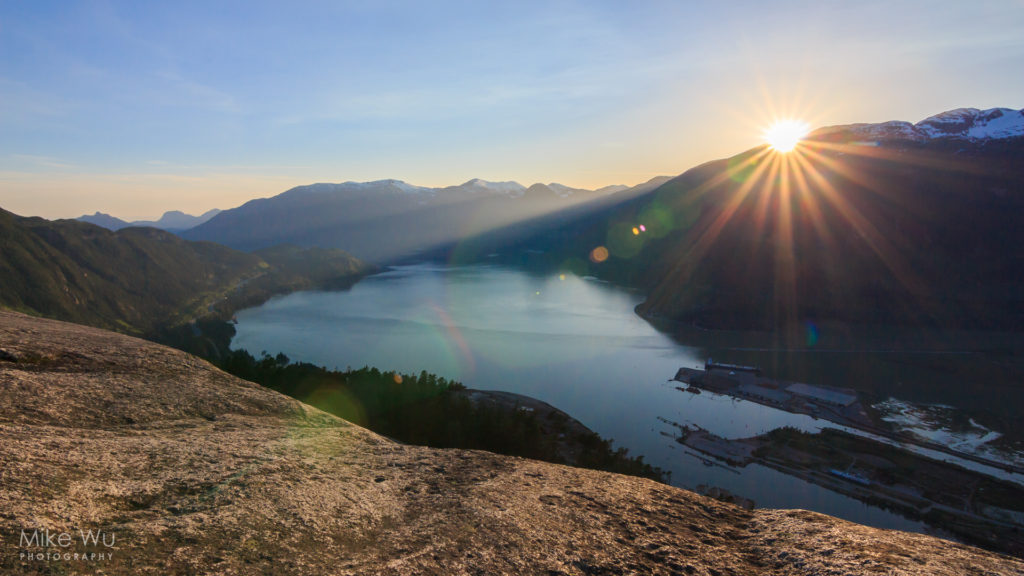 Sunset at the Summit of the Chief in BC. Widescreen wallpaper