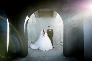 Love, Vancouver, Wedding, Brockton Point Lighthouse, Stanley Park, newlywed, couple, bride, groom, sunset, arches, flare, frame, fall